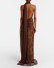 De La Vali De La Vali Amora scarf-detail ruched lace maxi dress - 3