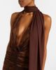 De La Vali De La Vali Amora scarf-detail ruched lace maxi dress - 4