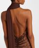 De La Vali De La Vali Amora scarf-detail ruched lace maxi dress - 6