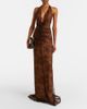 De La Vali De La Vali Amora scarf-detail ruched lace maxi dress - 7