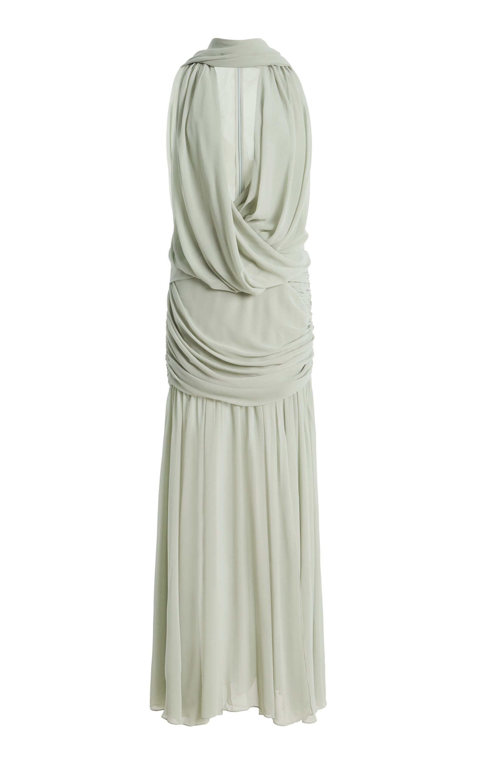 De La Vali De La Vali Azul Crepe Maxi Dress