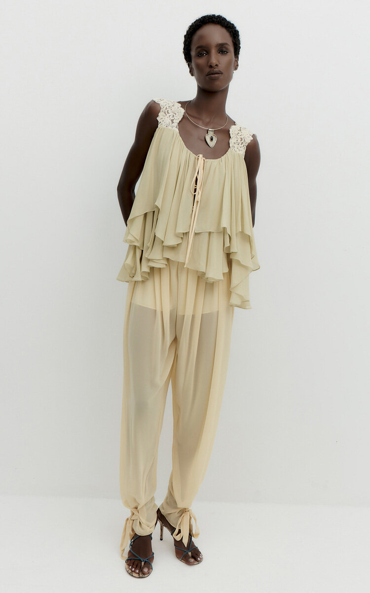 De La Vali De La Vali Briar Sheer Chiffon Top