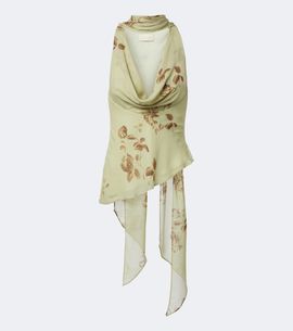 De La Vali De La Vali Diosa floral scarf-detail georgette top