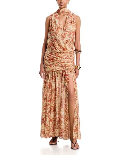 De La Vali De La Vali Draped Scarf Neck Maxi Dress