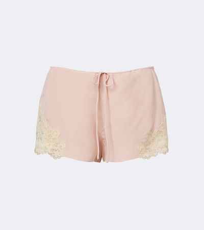 De La Vali De La Vali Elia lace-trimmed crêpe de chine shorts