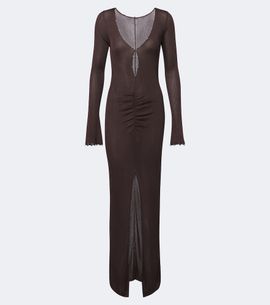 De La Vali De La Vali Elisia ribbed-knit ruched maxi dress