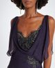 De La Vali De La Vali Emerald lace-trimmed georgette gown - 3