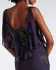 De La Vali De La Vali Emerald lace-trimmed georgette gown - 7