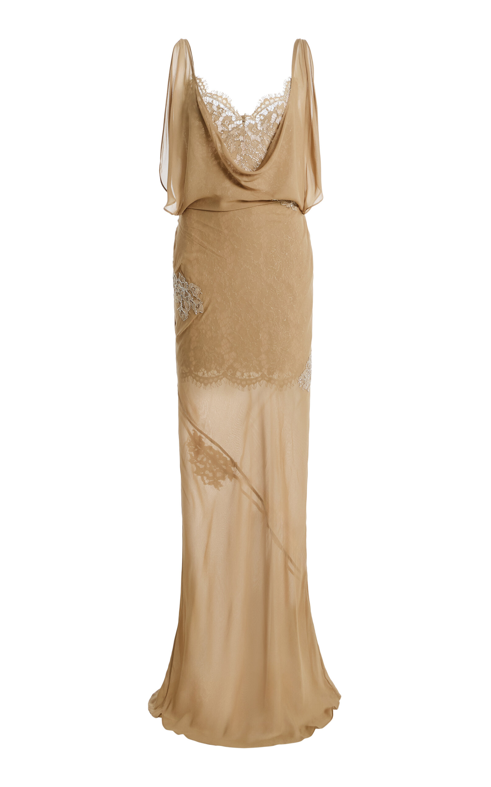 De La Vali De La Vali Exclusive Emerald Chiffon Maxi Dress