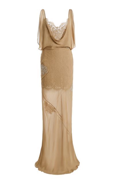 De La Vali De La Vali Exclusive Emerald Chiffon Maxi Dress