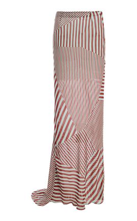 De La Vali De La Vali Exclusive La Isla Diosa Striped Chiffon Maxi Skirt