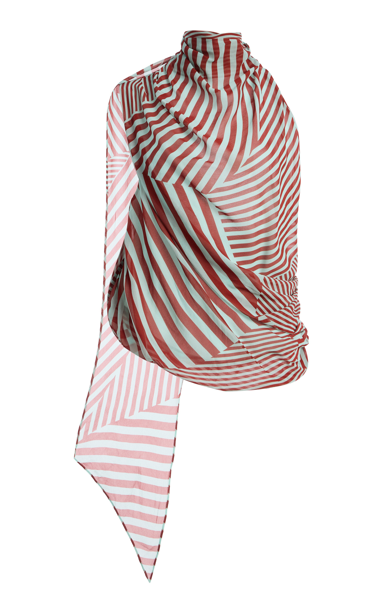 De La Vali De La Vali Exclusive La Isla Monorca Striped Chiffon TieNeck Top