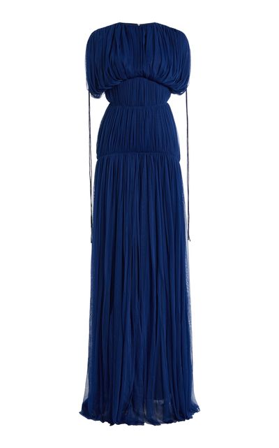 De La Vali De La Vali Exclusive Nymera Gathered Mesh Maxi Dress