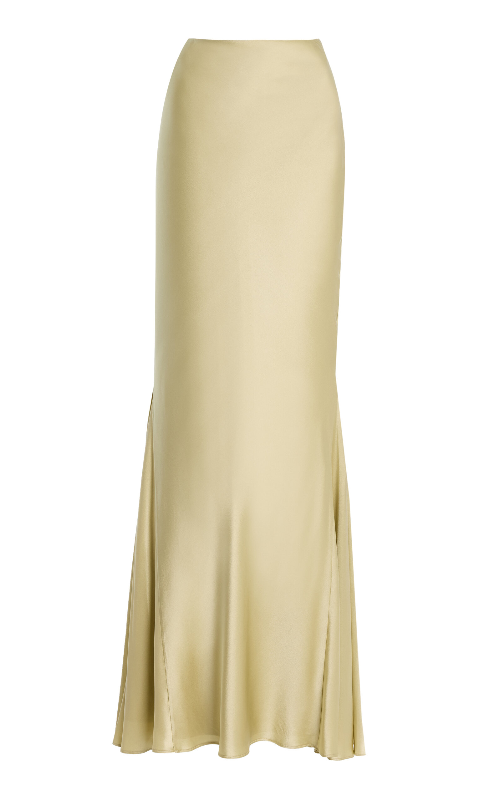 De La Vali De La Vali Exclusive Suelo SilkBlend Satin Maxi Skirt Ivory UK 4