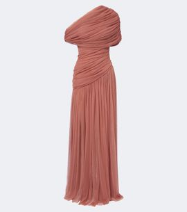 De La Vali De La Vali Himalia asymmetric draped tulle maxi dress