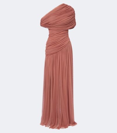 De La Vali De La Vali Himalia asymmetric draped tulle maxi dress