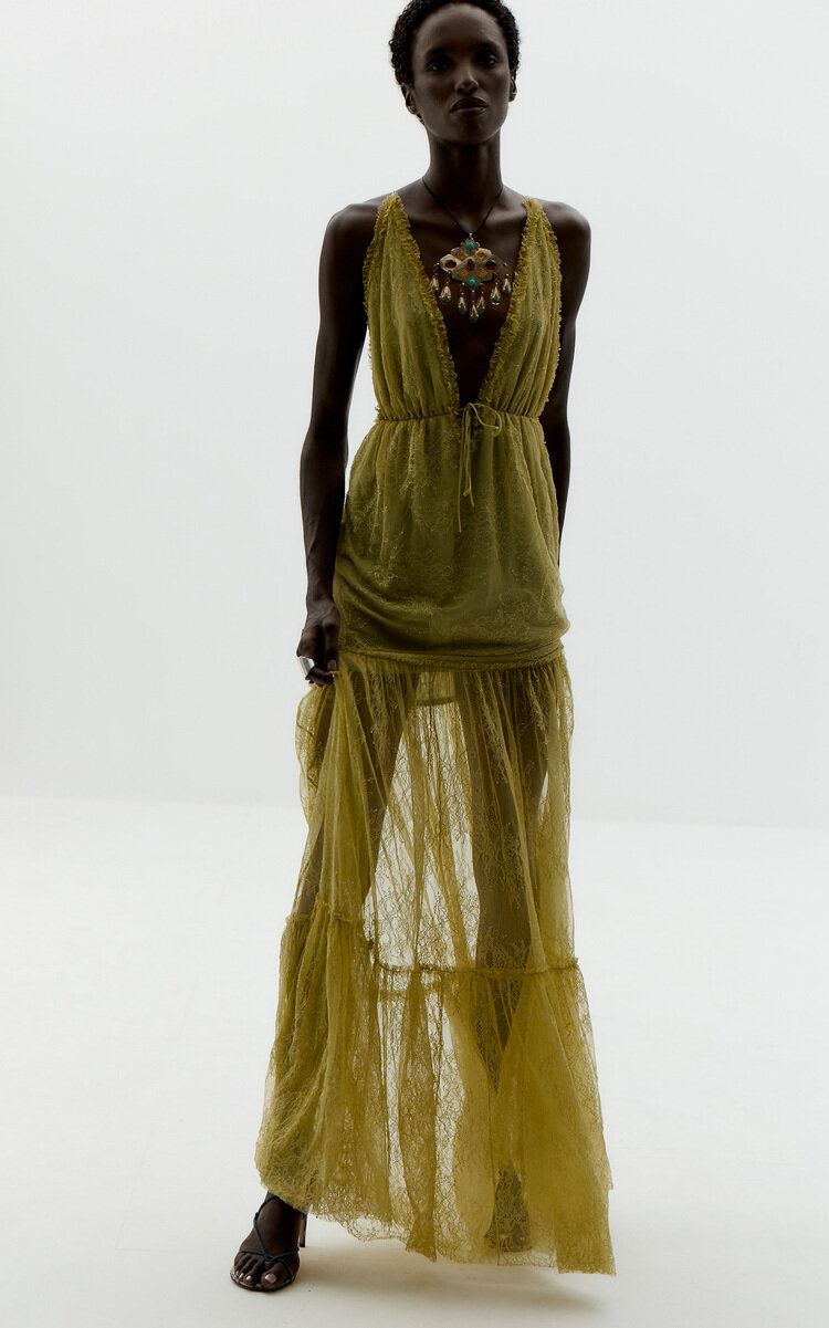 De La Vali De La Vali Isolena Lace Maxi Dress