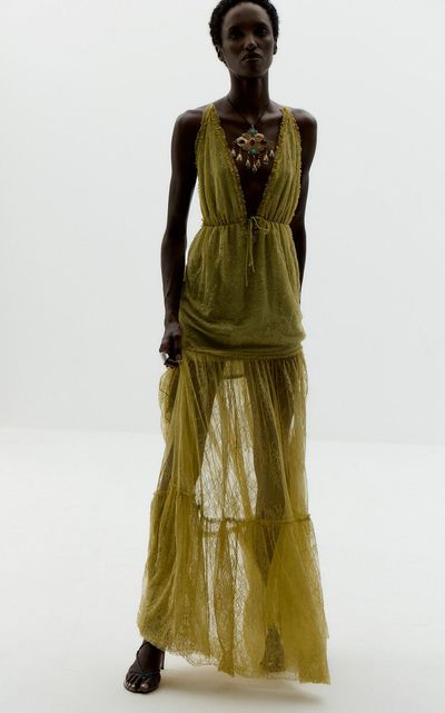 De La Vali De La Vali Isolena Lace Maxi Dress