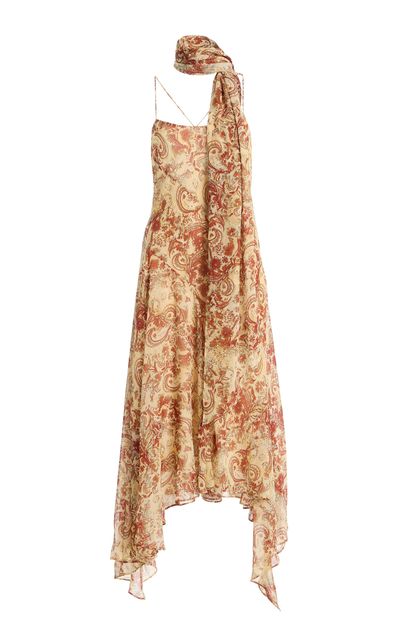 De La Vali De La Vali Komi Crepe de Chine Midi Dress