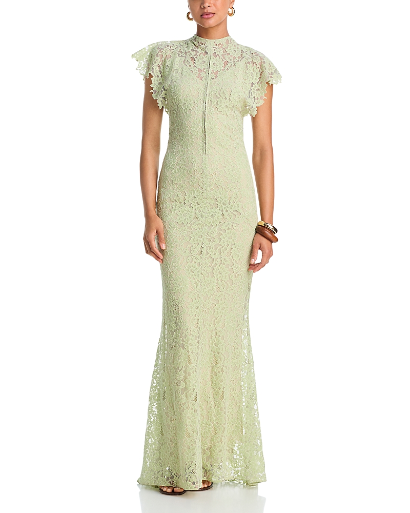 scoop corset dress Embellished Appliqué Soft-Scoop Gown in Gold Printed chiffon with lace Bhama Couture Jennifer Winget MD 5/19/26 Size:7XL | 42 (for waist size 46