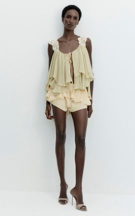 De La Vali De La Vali Lavinia Lace Mini Shorts