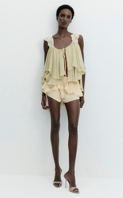 De La Vali De La Vali Lavinia Lace Mini Shorts