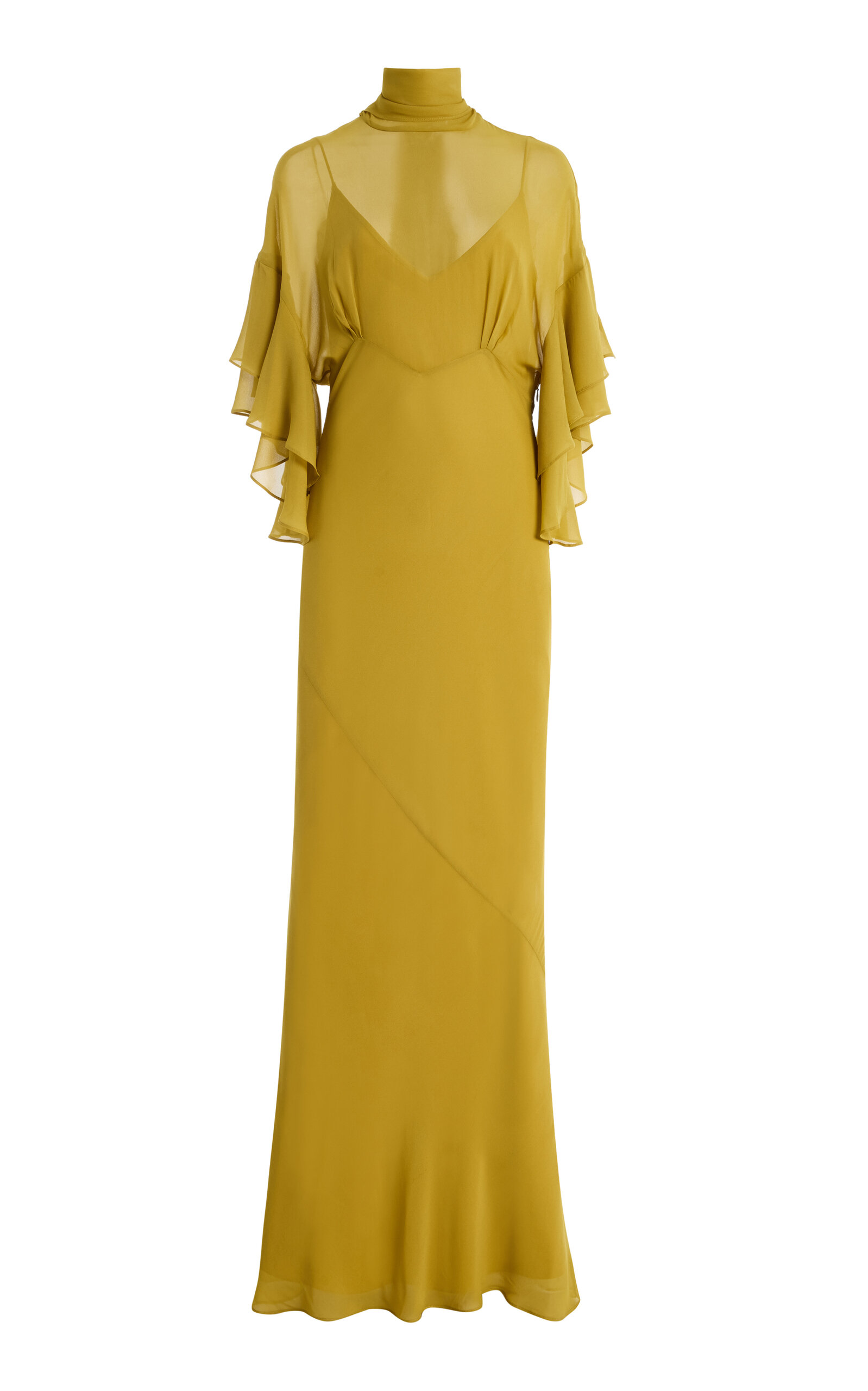 De La Vali De La Vali Lena Ruffled Georgette Maxi Dress
