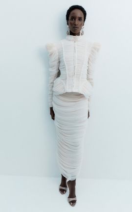 De La Vali De La Vali Lorencia HighNeck Gathered Jacket