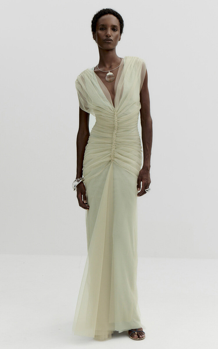 De La Vali De La Vali Maevira Tulle Maxi Dress