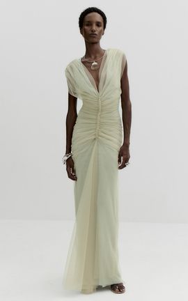 De La Vali De La Vali Maevira Tulle Maxi Dress