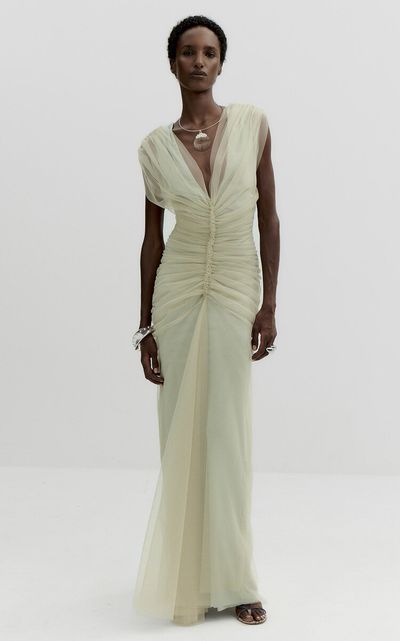 De La Vali De La Vali Maevira Tulle Maxi Dress