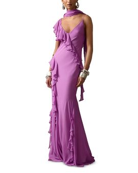 De La Vali - - Brulee Draped Silk Corset Maxi Dress - Print - UK 12 - Moda  Operandi