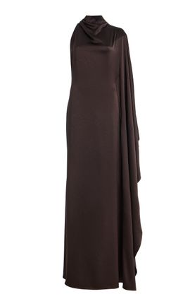 De La Vali De La Vali Odaluna Crepe de Chine Maxi Dress