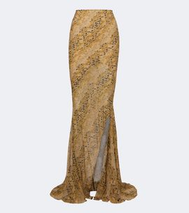 De La Vali De La Vali Oryx snake-print georgette maxi skirt