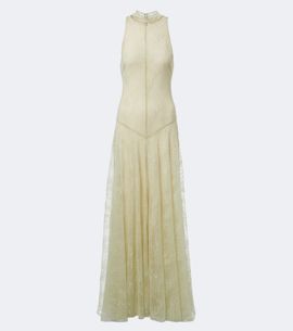 De La Vali De La Vali Palomina halterneck lace maxi dress