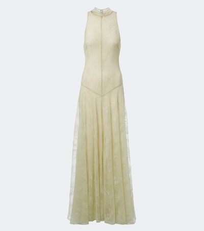 De La Vali De La Vali Palomina halterneck lace maxi dress
