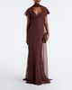 De La Vali De La Vali Solina scarf-detail cotton-blend lace gown - 2
