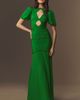 De La Vali Olympia Puff-Sleeve Ruched Crepe Maxi Dress - 2