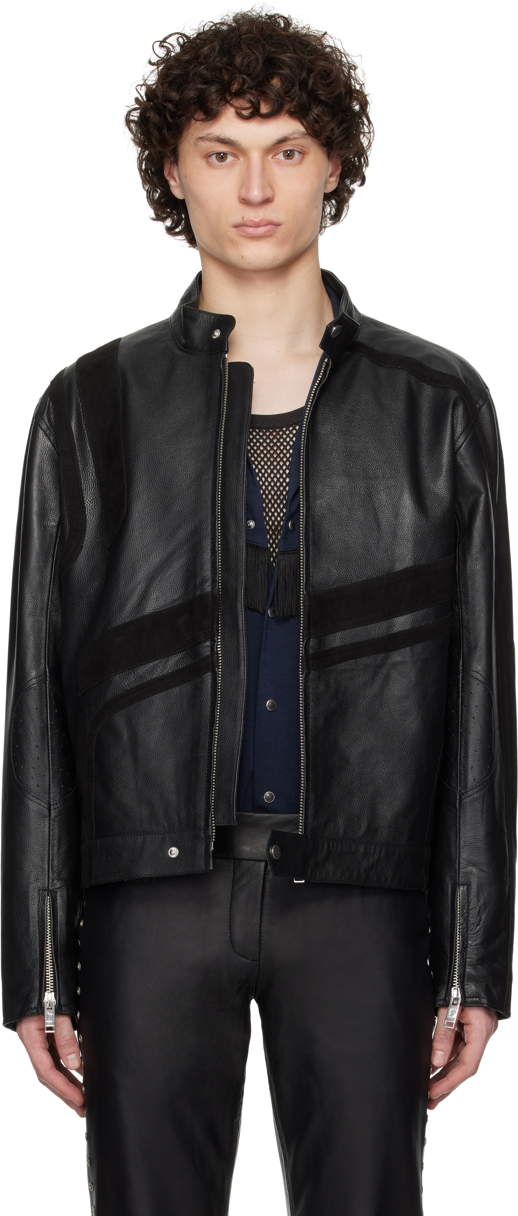 Deadwood - Black Velar Spike Leather Jacket