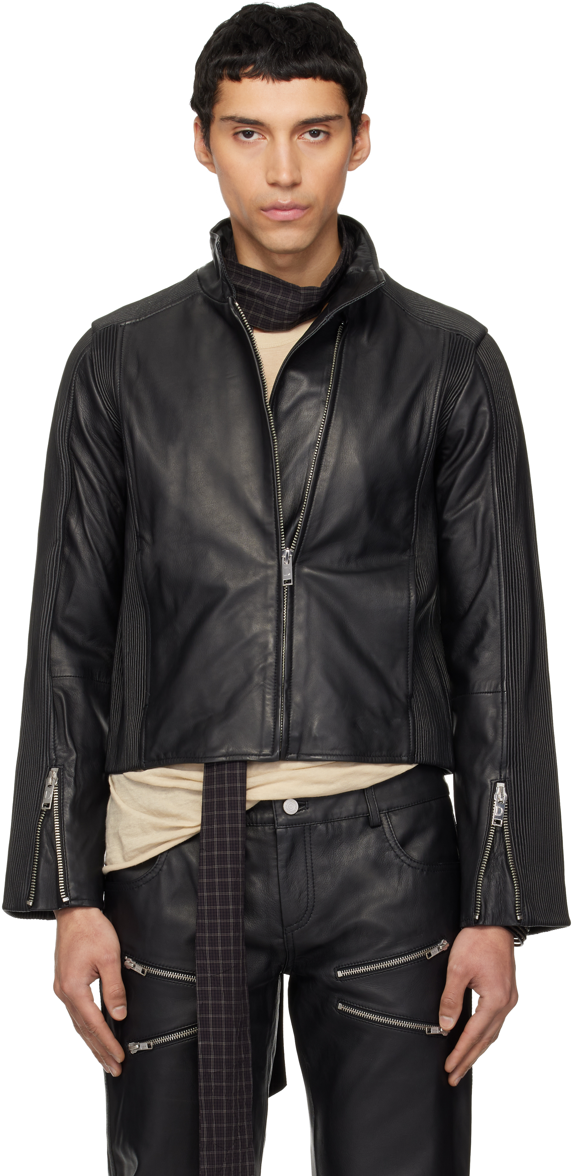 Deadwood - Black Velar Spike Leather Jacket