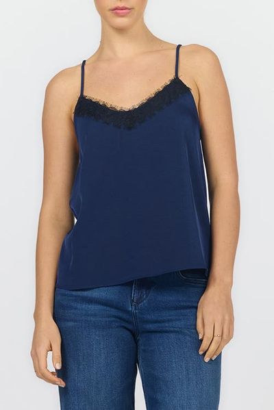 Dear John Dear John Alexandria Lace Trim Satin Tank