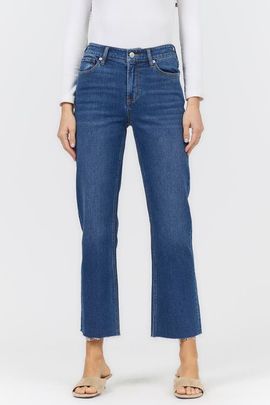 Dear John Dear John Anika Mid Rise Raw Hem Ankle Straight Jeans