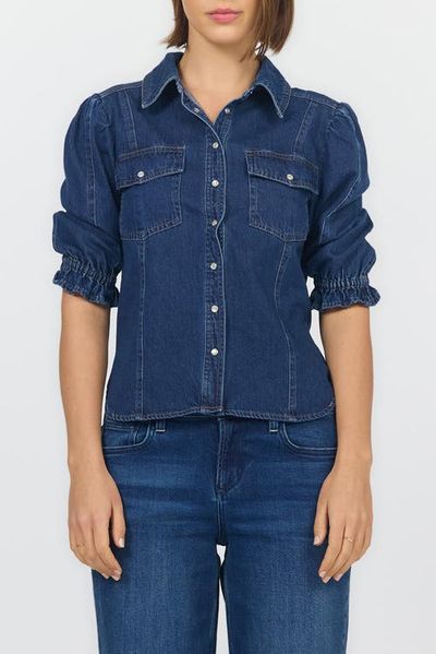 Dear John Dear John Antonia Snap Closure Gathered Sleeve Shirt