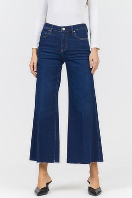 Dear John Dear John Bowie High Waist Raw Hem Wide Leg Jeans