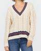 Dear John Dear John Kairi Long Sleeve V-Neck Cable Knit Sweater - 1