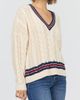 Dear John Dear John Kairi Long Sleeve V-Neck Cable Knit Sweater - 2