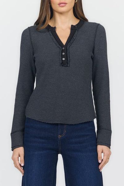Dear John Dear John Luna Placket Front Waffle Knit T-shirt