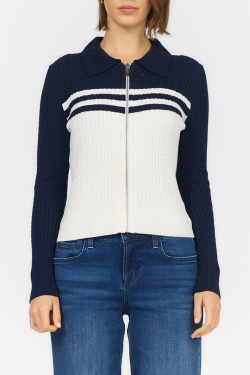 Dear John Dear John Nola Long Sleeve Zip Up Fitted Sweater