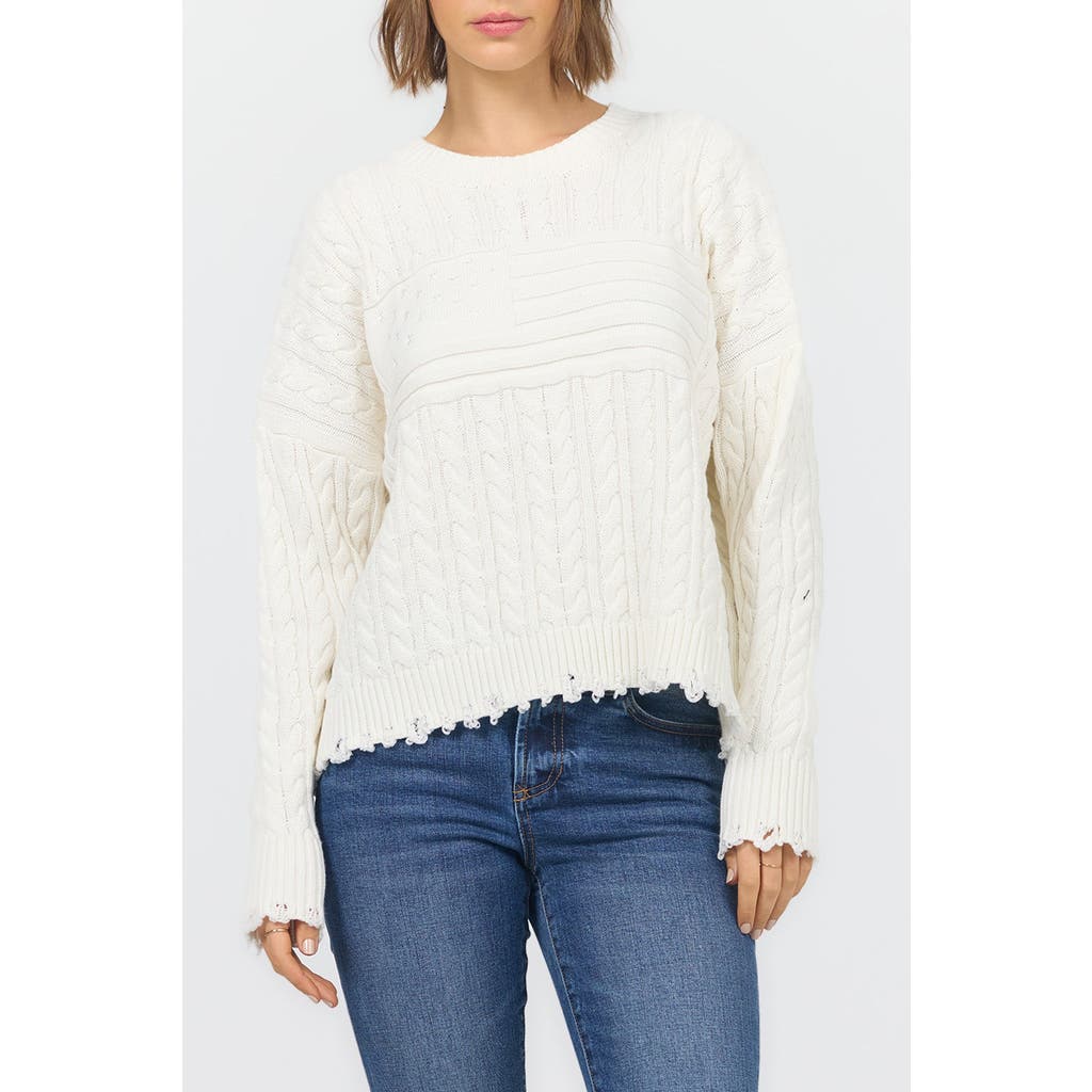 Dear John Dear John Rania Long Sleeve Crew Neck Cable Sweater