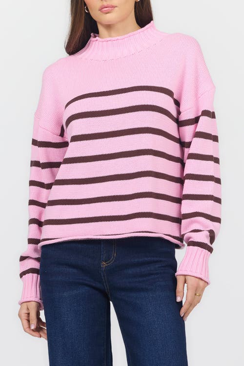 Dear John Dear John Solana Long Sleeve Funnel Neck Roll Neck Stripe Sweater